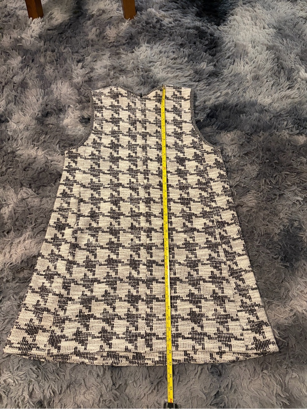 ME+EM Houndstooth Knit A-Line Shift Dress Sleeveless Pockets Black White US 10 - Picture 8 of 8